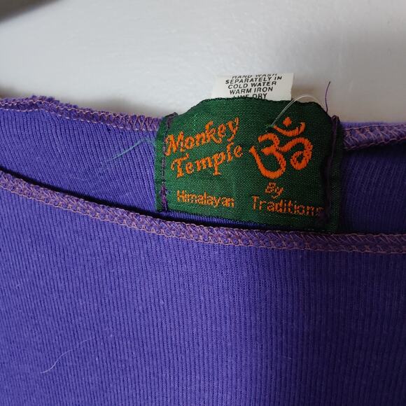 NWT Monkey Temple Himalayan Traditions Sz 4 (S) Purple Pointy Hooded Tunic Shirt - Picture 9 of 10